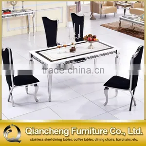 Modern Simple Marble Top Metal Dining Room Table thumbnail-1