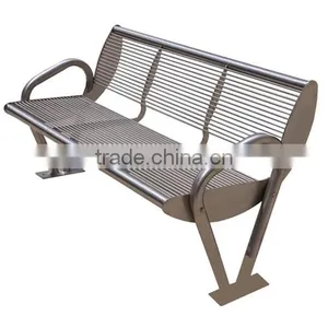 Outdoor Stainless Steel City Street Waiting Bench thumbnail-4