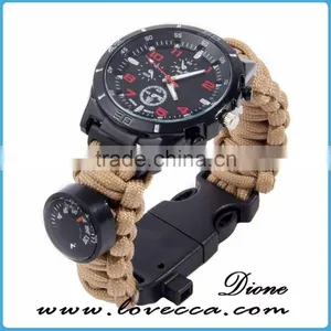 New Style Outdoor High Quality Waterproof Paracord Survival Watch Bands thumbnail-3