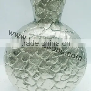 Hammered Patterns in Sugar Style Metal Vase in Mirror Polish Made in Sheet Aluminium thumbnail-5