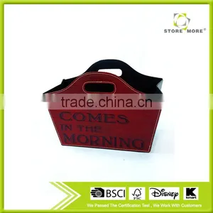 Leatherette Storage Basket Gift Basket With Handles,Red thumbnail-1