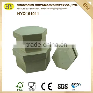 Unfinished Hexagon Handmade Wooden Gift Box Wholesale thumbnail-3
