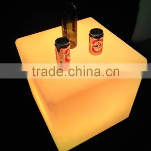Color Changing Led Cube Stool / Illuminated Led Cube Chair thumbnail-1