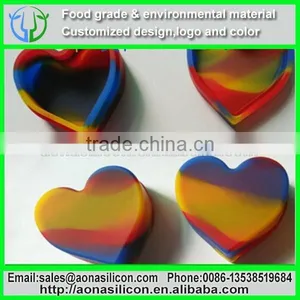 Heart Shape Swirl Colors Silicone Box for Oil and Pill thumbnail-1