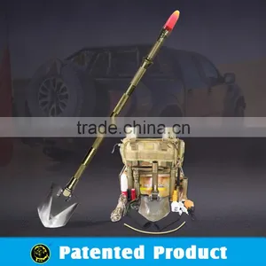 Emergency Tools Utility Trip Tools Patented Camping Shovel With Flint Fire Starter Tactical Led Flashlight Glare Light thumbnail-1