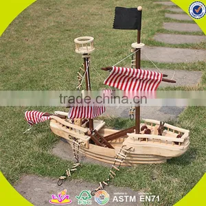 Оптовая продажа DIY 3D деревянного детского пиратского корабля в виде игрушки, ручной работы, деревянная пиратская корабель для детей, классная деревянная игрушка для детей - пиратский корабль W03B001 thumbnail-2