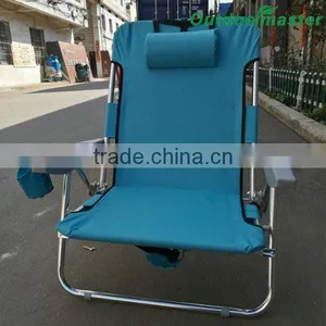 Outdoor Light Blue Lightweight Aluminum Backpack Folding Chair thumbnail-4