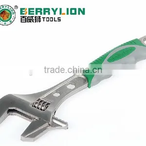 BERRYLION 12'' Nickel Alloy Plated Adjustable Wrench, PVC Handle Grip Spanner thumbnail-2
