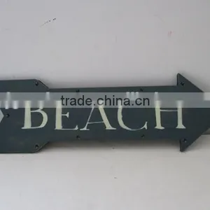 BEACH ARROW Decorative Distressed Wooden Wall Hanging Sign Plaque With LED Lights thumbnail-1