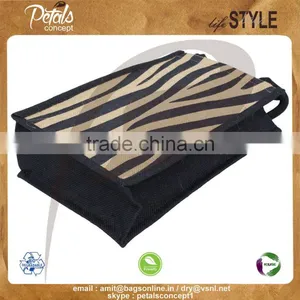 PP Laminated Jute Two Bottle Wine Bag With Padded Rope Handle thumbnail-5