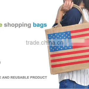 Christmas Fashion Tote Bag Made by Jute Fabric Recycling thumbnail-3
