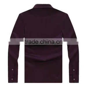 Mens Wholesale Slim Fit Solid Cotton Long Sleeve Polo t Shirt thumbnail-2