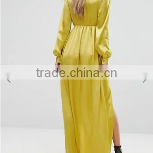 Satin Dress/ Long Maxi Dress Trendy Evening Clothing thumbnail-2