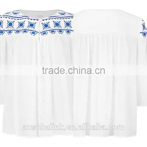 New Arrival High Quality Old Fashion Peasant Blouse Low Price thumbnail-4