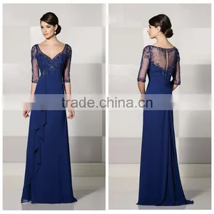 Beach Long Sleeve Lace New Design Chiffon Dress 2015 thumbnail-1