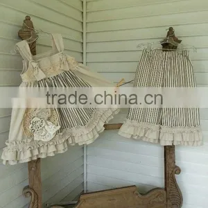 2017 New Design Wholesale Sleeveless Stripe Ruffle Clothing Sets thumbnail-1