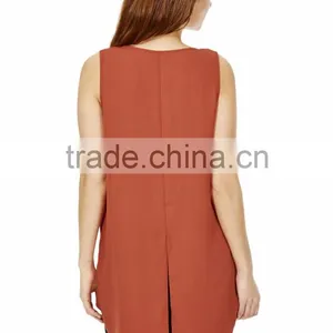 Body Building SinglesTall Split Back Crepe Vest Womens Singlet Vests thumbnail-2