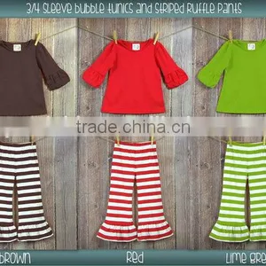 Holiday Boutique Clothing Set Giggle Moon Remake Outfit Baby Girl Stripe Clothing Sets With Ruffle thumbnail-4