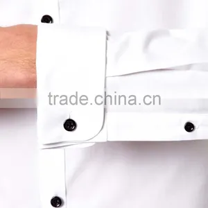 Latest Mens Double Cuff White Dress Shirt thumbnail-3