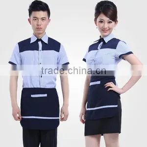 Restaurant Hotel Unisex Waiter Waitress Uniform Breathable Fabric Coffee Staff Work Uniform thumbnail-1