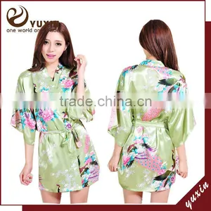 Satin Wedding Robes Silk Bridal Party Bathrobes Robe de Soiree RS1-0044 thumbnail-1