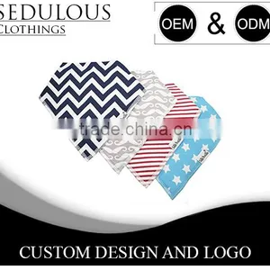 Toddlers Triangle Double Layers Bibs Cotton Plain Dyed With Custom Print and Plush Fleece Baby Bibs Soft Baby Bandana Bibs thumbnail-4