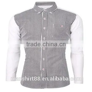 2016 New Wholesale Stylish Vertical Stripes Long Sleeve Button Down Custom Mens Casual Dress Shirts thumbnail-3