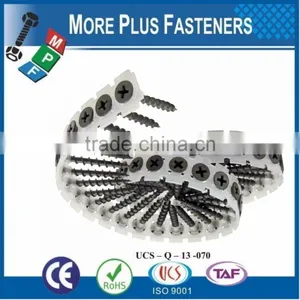 Taiwan Galvanized Schnellbauschrauben Trockenbauschrauben Gypsum Black Phosphaed Bugle Head M3.5 #6 Collated Drywall Screws thumbnail-1