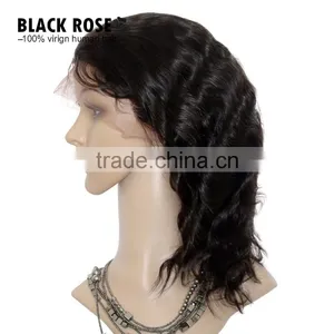 100% Unprocessed Virgin Brazilian Hair Body Wave With Baby Hair Handy Made Full Lace Human Hair Wigs thumbnail-1