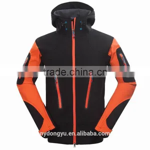 Orange Black Men Fleeced Waterproof Cycling Sportl Jacket/wikse Oft Shell Outdoor Climbing Hiking Climbing Windbreaker Hoodies thumbnail-2