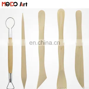 Simple 5pcs Wooden Clay Tool Set thumbnail-1
