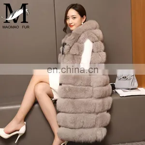 2015 Top Quality Lovely Fur Vests Women Outer Wear Vest Real Blue Fox Fur Coat China thumbnail-4