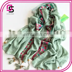 New Autumn Section of High-grade Viscose Elegant Breathable Thin Retro Embroidery Shawl Female Scarf thumbnail-1
