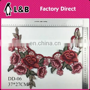 DD-07 Wholesale Latest Embroidery Designs Yellow Free Flower Necklace Sew-on Flower Embroidery Patch for Clothes thumbnail-4
