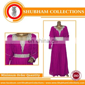Latest Fashion Design Muslim Dress Stone Work Chiffon Kaftan For Women Kaftan thumbnail-1