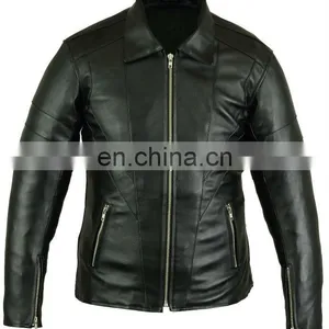 Black Prototype Leather Jacket Baby Sheep Skin Mens Coat thumbnail-1