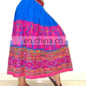 Banjara Skirt - Cotton OLD Work Skirt Tribal Ethnic Skirt - Gypsy Kutch Embroidered Skirt Rabari Embroidered Skirt Wrap Lehenga thumbnail-1