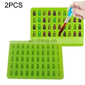 Dropshipping 2 PCS 50 Holes Small Bear Chocolate Tray Silicone Mold Cookie Mold Candy Mold thumbnail-1