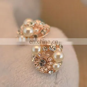 New Wholesale Fashion Pearl Rhinestone Button for Wedding thumbnail-1