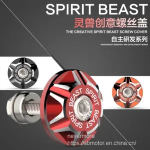 Spirit Beast Motorcycle Modified Registration Plate Holder Alloy Screw Cap Cover 6mm FR201L2 thumbnail-1