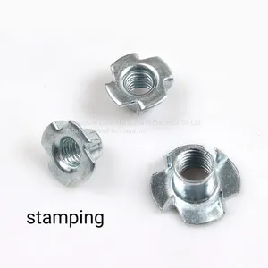 Carbon Steel DIN1624 T-slotted Zinc Plated m8 Thumb t Nut Four Claw 4 Prong Insert Tee Nuts for Wood Furniture thumbnail-5