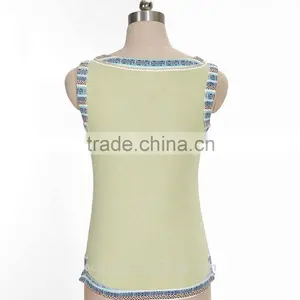 100% Cotton Jersy of Ladies Vest thumbnail-2