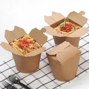 Eco Friendly Disposable Kraft Paper Food Packaging Boxes Pop Chicken Take Away Boxes for Restaurant thumbnail-3