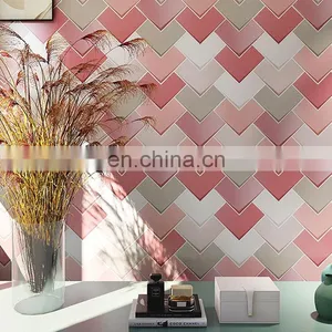 Heart-shaped Colorful Bathroom Entrance Background Wall Shaped Tiles thumbnail-1