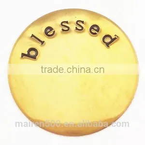 Gold Jewelry Blessed Metal Floating Stamped Plates for Floating Lockets thumbnail-1