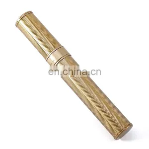 80g Antique Silver Brass Metal Embossed Flower Pattern Customized Logo Travel Cigar Tube thumbnail-1