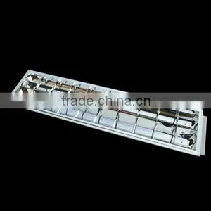 T8 Grille/louver Fitting 2X40W White Base and Border thumbnail-1