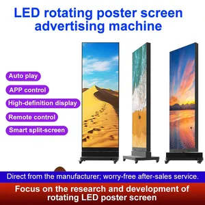 Floor-standing Advertising Machine LED Poster Screen Electronic Poster Screen Mobile Foldable Double-sided Display Screen Customizable thumbnail-5