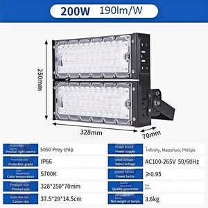 Outdoor Led Tennis Court Lights, Indoor Tennis Venue Lighting, 200w Polarized Lens Anti-glare Court Lights thumbnail-1