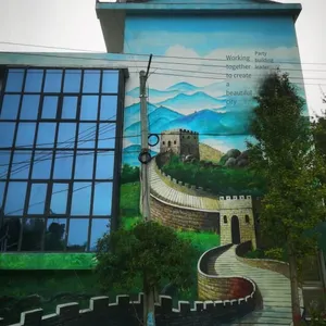 Hand-painted Wall Paintings of Hanging Baskets in Kunming, Yunnan; Colorful Graffiti on High-altitude Cooling Towers and Chimneys in Power Plants; Exterior Wall Paint for Hand-painted Walls thumbnail-2
